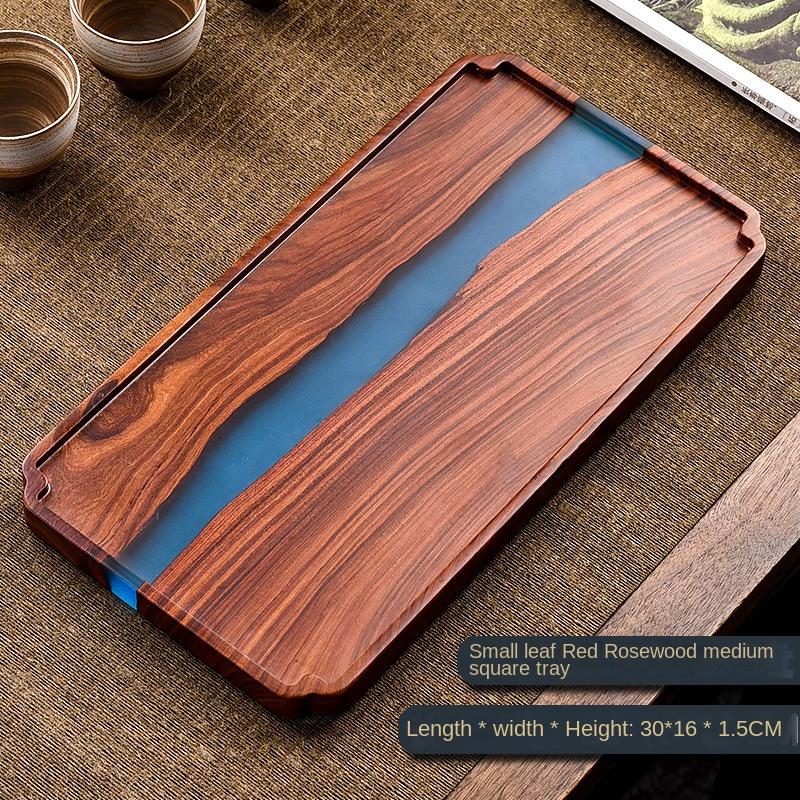 Wooden Tea Tray High-grade Epoxy Resin Retro Tea Table Household Small Dry Bubble Tray Tray Snack Snack Tray
