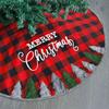 Juegoal 48 Inch Christmas Tree Skirt, Soft Red and Black Plaid Christmas Tree Mat for Xmas Party Decoration, Christmas Tree Holiday Decor