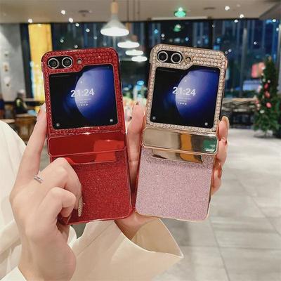 Custodia Protettiva Cerniera in Pelle Diamantata Samsung Z Flip4/5