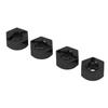 4PCS 12mm Hex Wheel Hub Mount Aluminum Alloy RC Car Hex Drive Adapter Replacement for MJX 14210 16208 Black