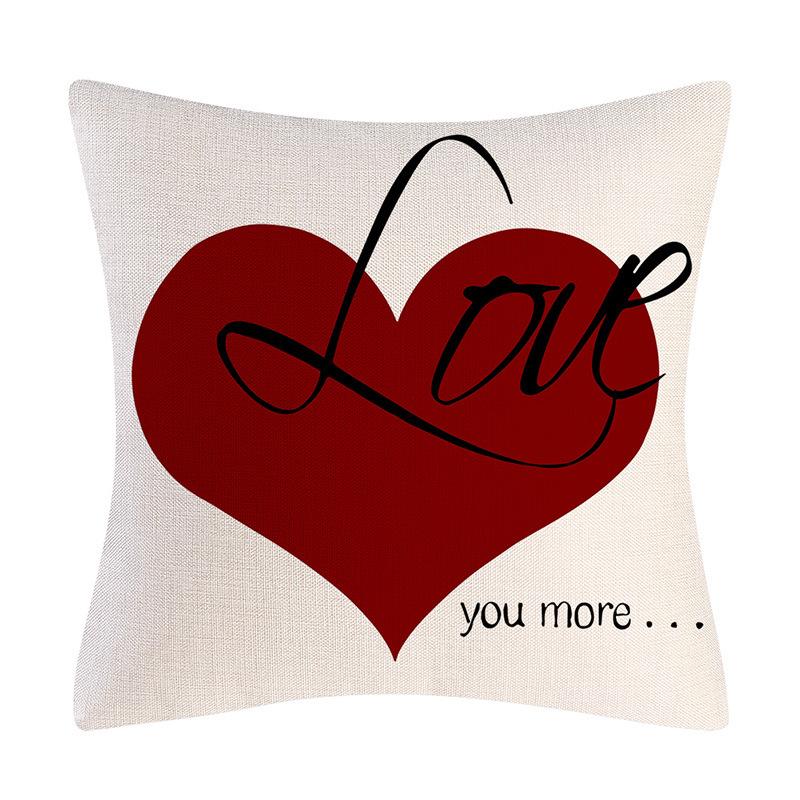 Valentine's Day Pillowcase New Simple Love Party Cushion Pillowcase Home Sofa Decoration Pillowcase