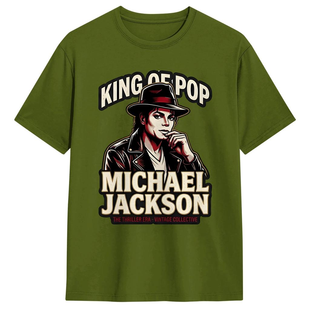 Harajuku T Shirt The King Of Pop MMichael JJackson Cotton TShirts Novelty Tshirt for Adult Summer Casual Short Sleeve Tops