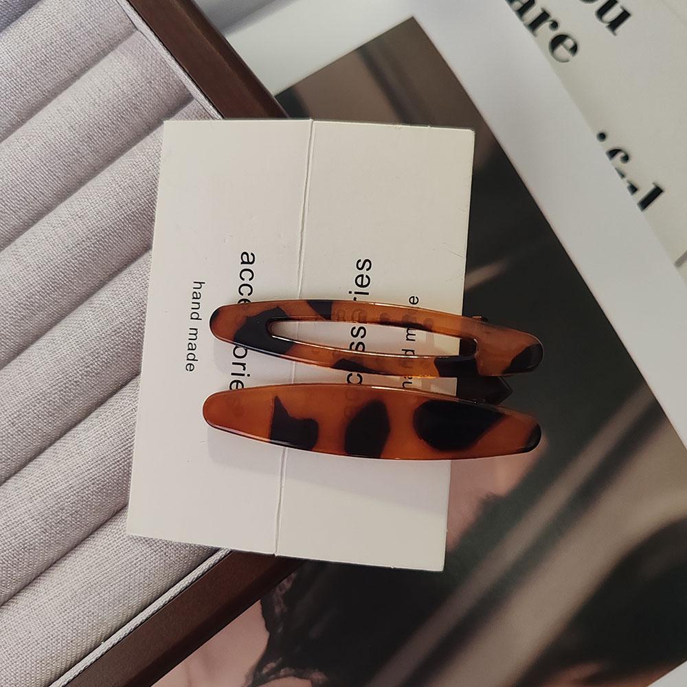 2pc Fashion Europe and America Leopard Hairpin Hair Side Clips for Women Girls Child Gift Hair Accessories Headwear Ornament