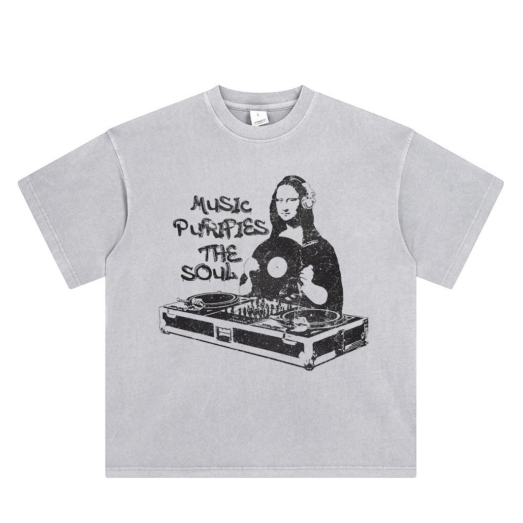 

Streetwear DJ Lisa Graphic T-Shirt Cotton Tshirt Unisex Tops Tees Summer Short Sleeves T Shirt S серый