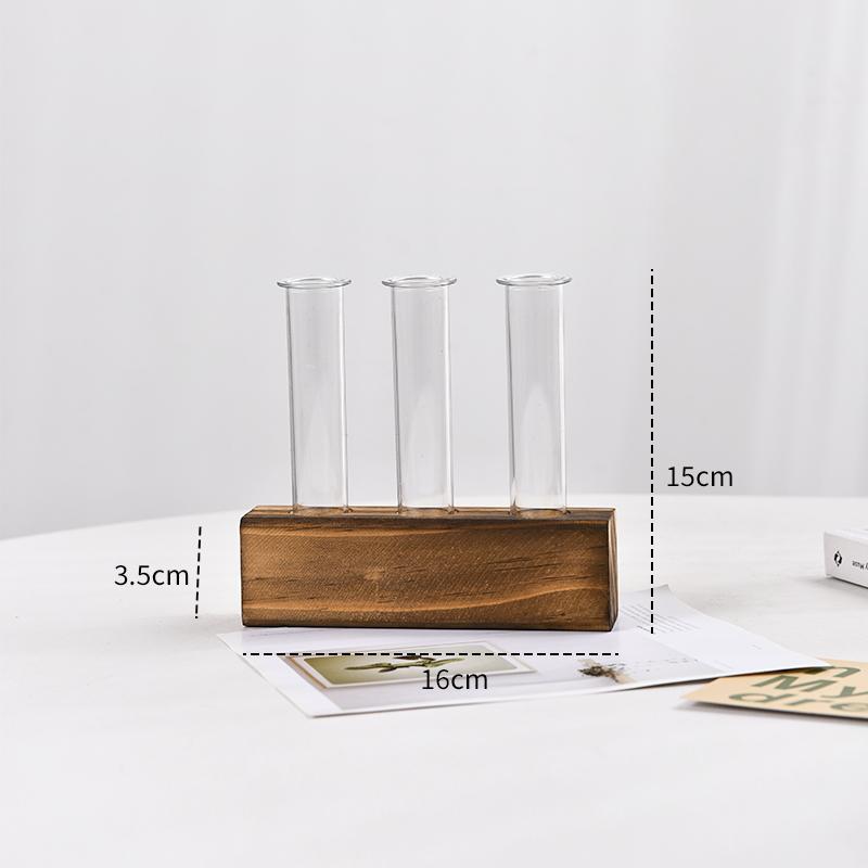 Exquisite Hydroponische Blumenserie Kreatives Glas Anzuchtröhrchen Elegant Geschenk Pflanze Holz Aquarium Innendekoration