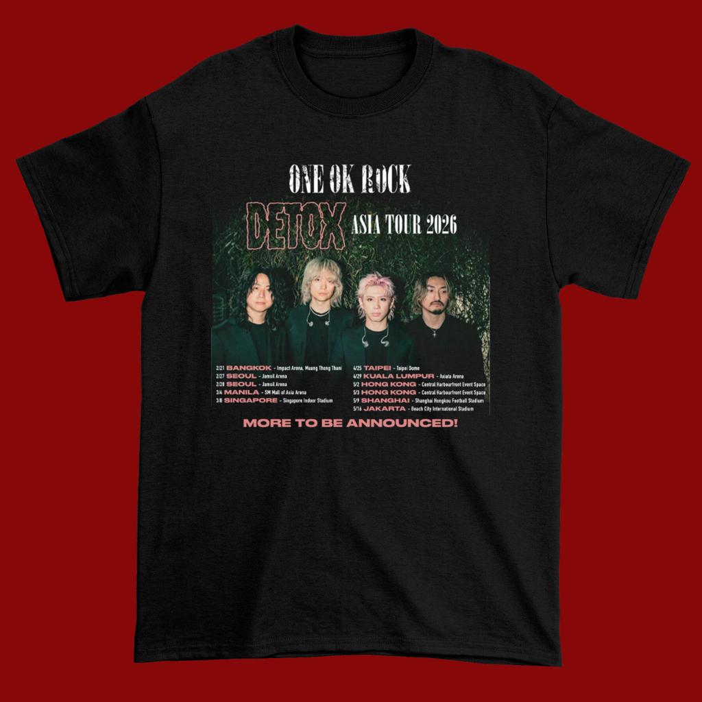 One Ok Rock Detox Asia Tour 2026 Black Cotton Shirt S5xl Cl43