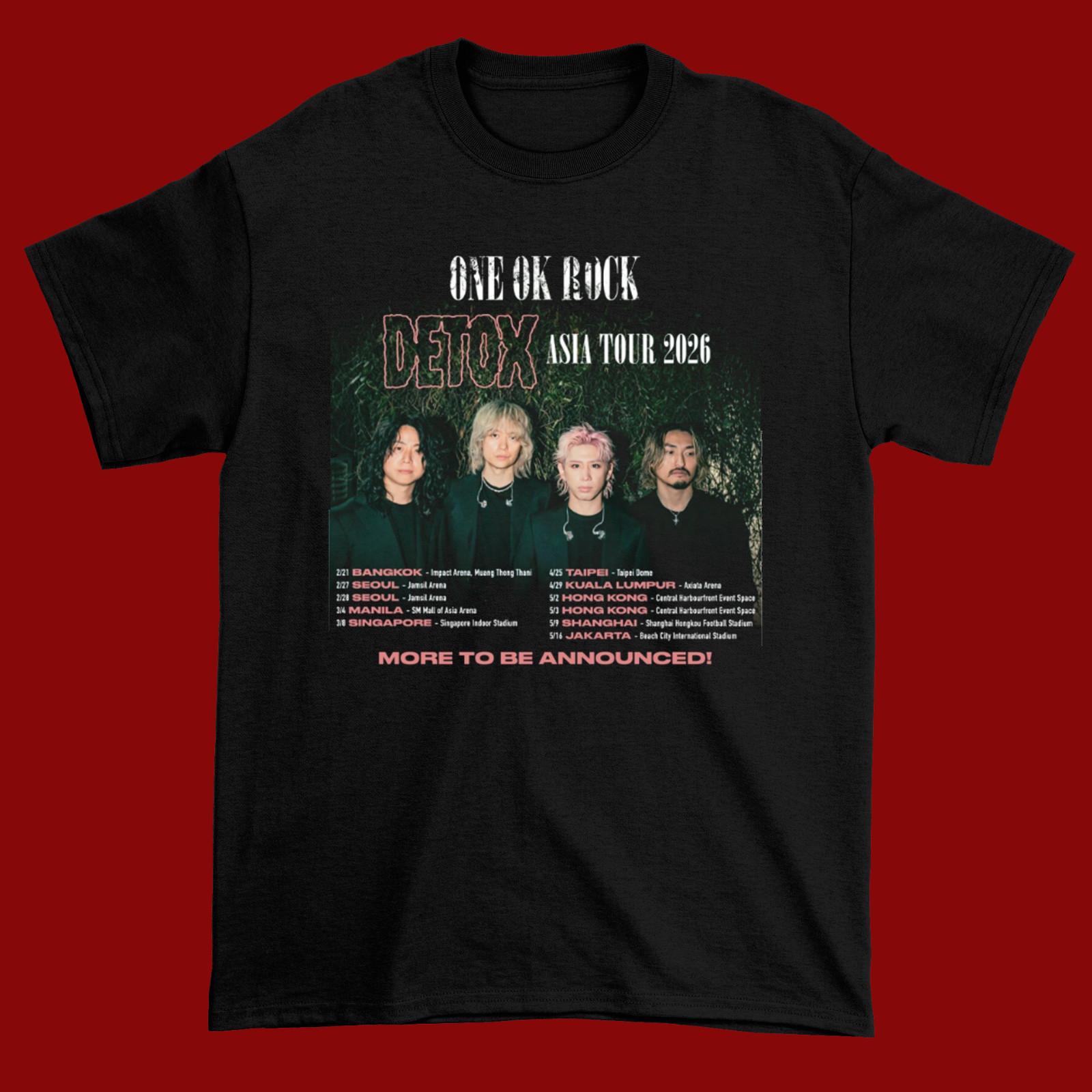 ONE OK ROCK DETOX Asia Tour 2026 Black Cotton Shirt S-5XL CL43 XXXL