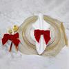 6pcs Napkin Clasp Bow Christmas Napkin Rings Chic Velvet Bowknot For Xmas Dinner Parties Wedding Holiday Home Napkin Holders