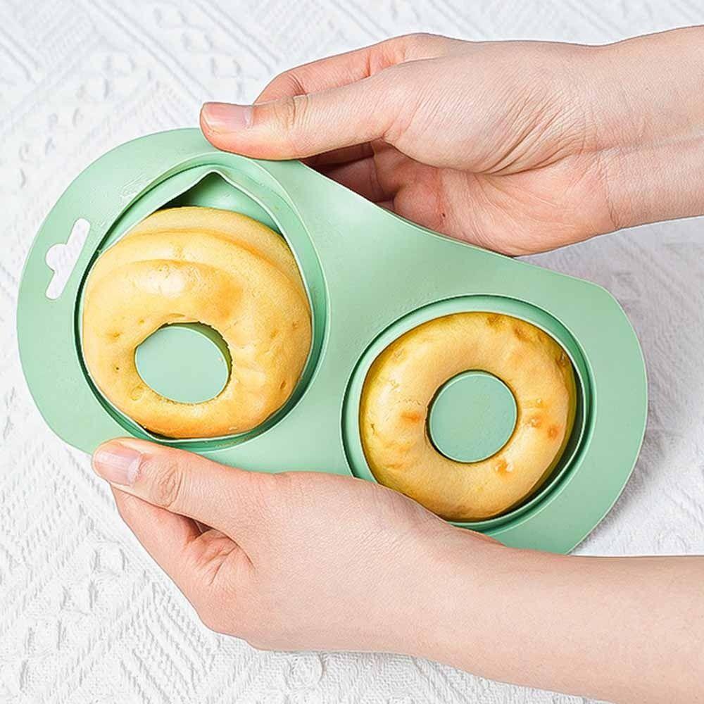 DIY Silicone Baking Pan 2-Cavity Cake Mold Non-Stick Doughnut Baking Mold Dessert