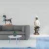 Standing Horse Parrot Figurine Sculpture Resin Desktop Ornament Fengshui Decor for Living Room Desk