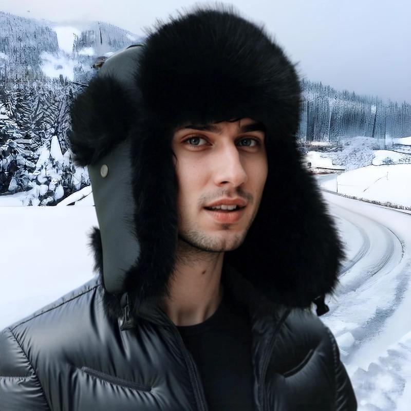 New Outdoor Windproof and Cold Hat, Warm and Fleece Ear Protectors, Cycling Hat, Men's Antifreeze Ear Protectors