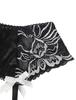 Lingerie Underwear Bra Garter Belt Shorts 3 Piece Set Black Large Size [comeondear] Women's