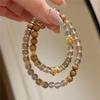 Natural Gray Agate Two-Circle Bracelet, Fashionable Pumpkin Versatile Temperament Bracelet, Amethyst Old Mountain Sandalwood New Chinese Style