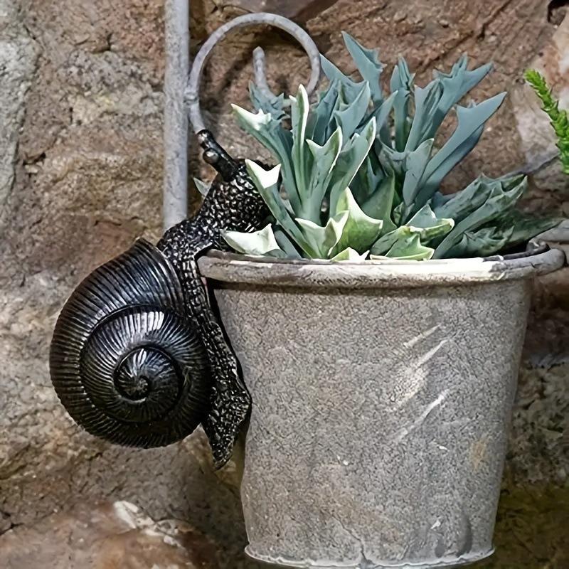 Garden Gardening Snail Hanging Flower Pot Cup Decoration Animal Resin Crafts Home Decoration Ornament Outdoor