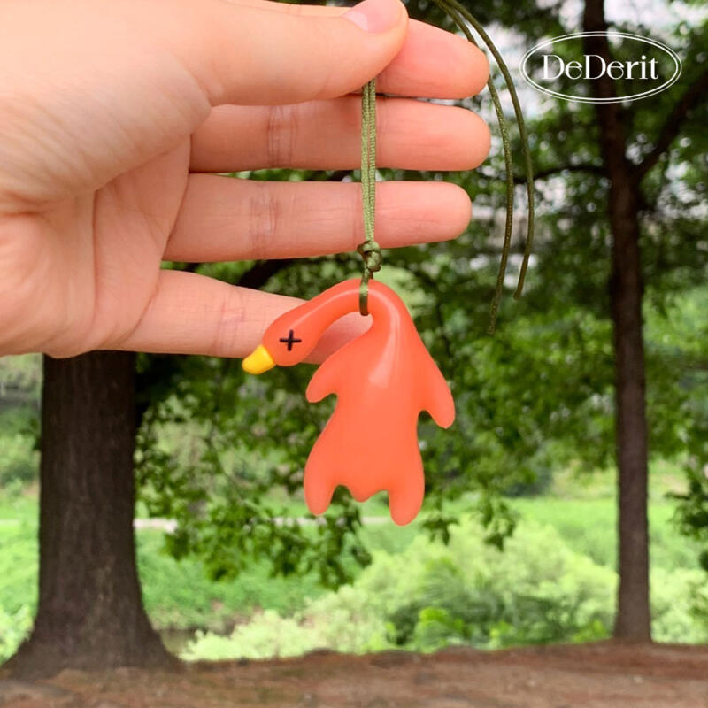 Color-Changing UV-Detecting Flaming Duck Keychain Car Prop