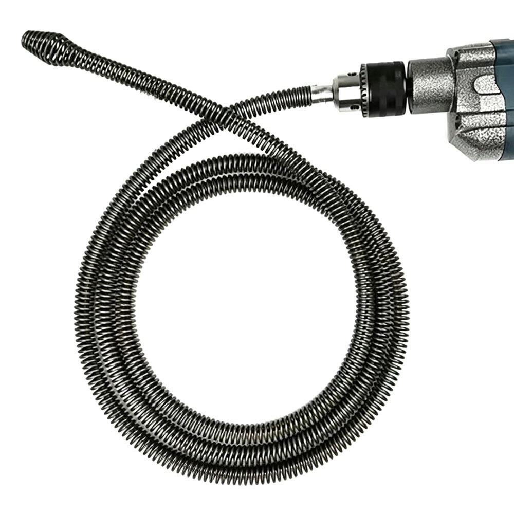 Steel Plumbing Snake Drill Powered Pipe Cleaning Cable New Drain Snake Kitchen Pipe Cleaning