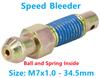 Dsnaduo Speed Bleeder Valve Brake Bleeder Screw Quick Bleeder with Dust Cap M7x1.0-34.5mm H9411-4 105400 639570 4pcs
