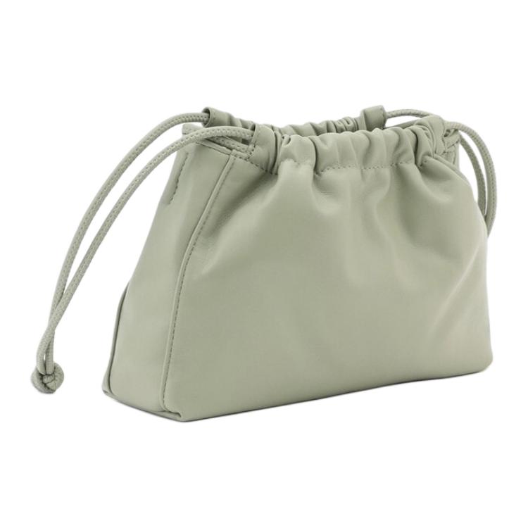 Calvin Klein Cute Drawstring Letter Embossed Synthetic Leather Shoulder Bag Women Bags Light-Green DH3771-PCY