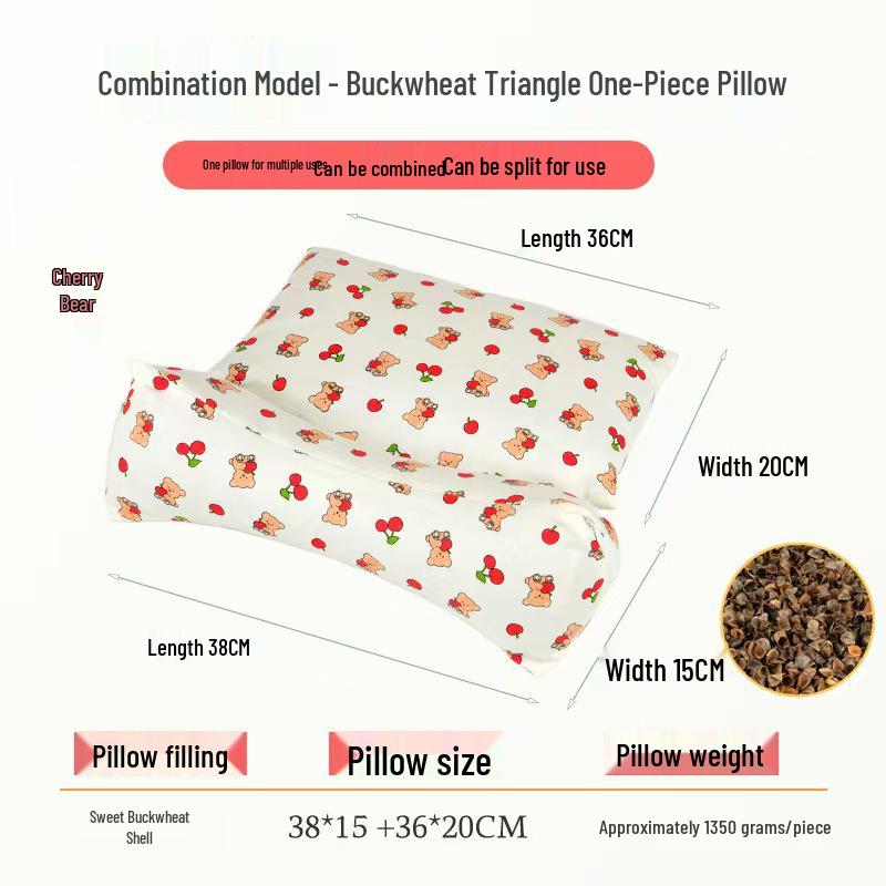 Buckwheat Husk Diamond-Shaped Neck Pillow: Multi-Functional, Detachable, Washable Floral Design