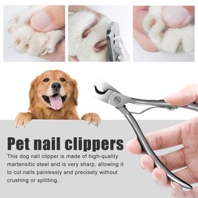 Wide Open Dog Nail Clipper Razor Sharp Dog Claw Cutter with Nail File Heavy Duty Stainless Steel Pet Nail Trimmer for Large Dogs Thick Toenails