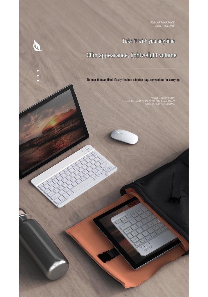 RGB Backlit Bluetooth Keyboard & Silent Wireless Mouse for iPad, Huawei & Tablets