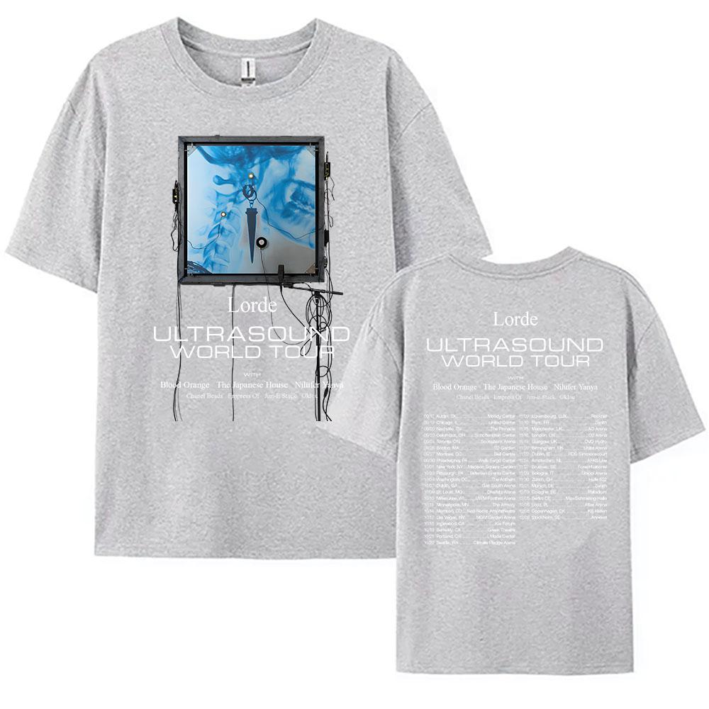 Lorde Ultrasound World Tour 2025 Tshirt Summer Short Sleeve Cotton Tshirts Casual Fashion Oneck Female T Shirt Graphic Clothes