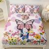 Multi-Color Butterfly Pattern Bed Hat Three-Piece Digital Printing Bedding Bed Hat Three-Piece Set Children And Adults