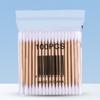 Double-ended 100-piece cotton swab, wooden stick, makeup cotton swab, cotton ear cleaner, makeup remover cotton swab, pointed tip