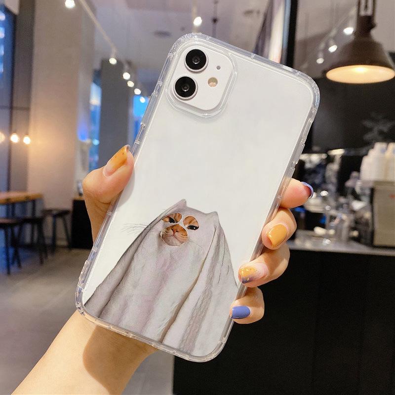 

Halloween Kitten Headgear iPhone 17 Pro and Apple 16 Pro Drop-Proof Air Cushion Phone Case iPhone 14