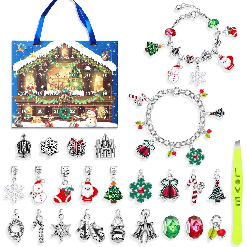 European & American DIY Cartoon Christmas Bracelet Set for Kids