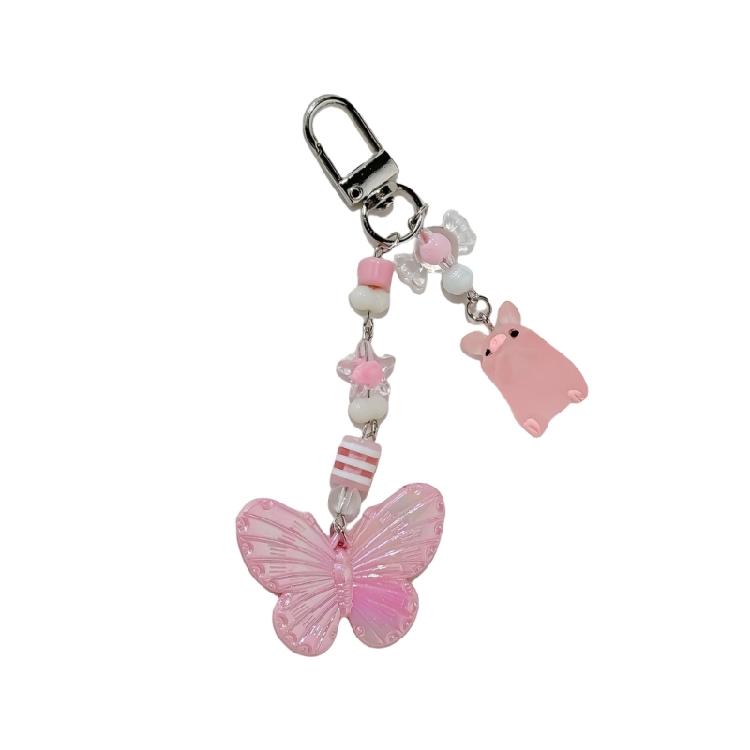 Beautiful Butterfly Phone Ornament Keychain Colorful Butterfly Pendant Phone Chain Accessory Pendant for Keys Backpacks