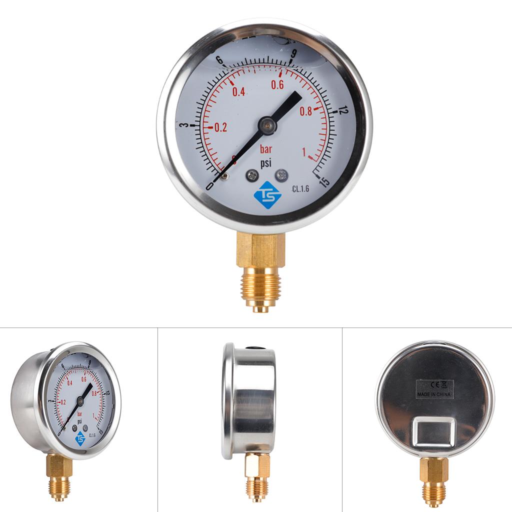 Back Mount Pressure Gauge Dial Type 1/4 BSPT for Air Compressor Water Oil Gas