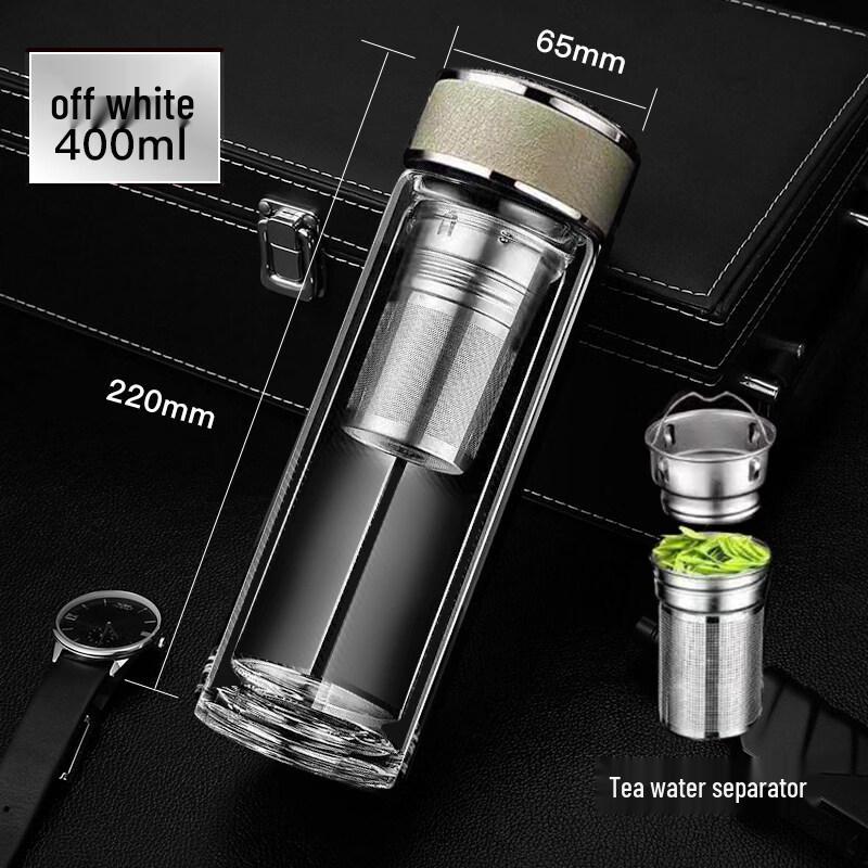 ZISIZ Double-Layer Thickened Glass Tea Cup