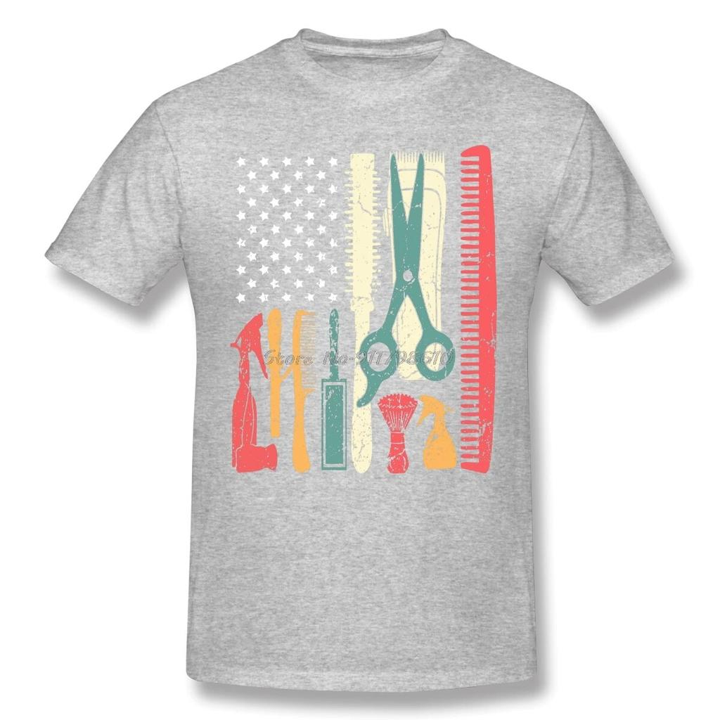 Tagliacapelli Barbiere Bandiera USA Regalo T-shirt Magliette Taglia Grande Cotone Manica Corta T-shirt Personalizzata Magliette Unisex Streetwear Harajuku