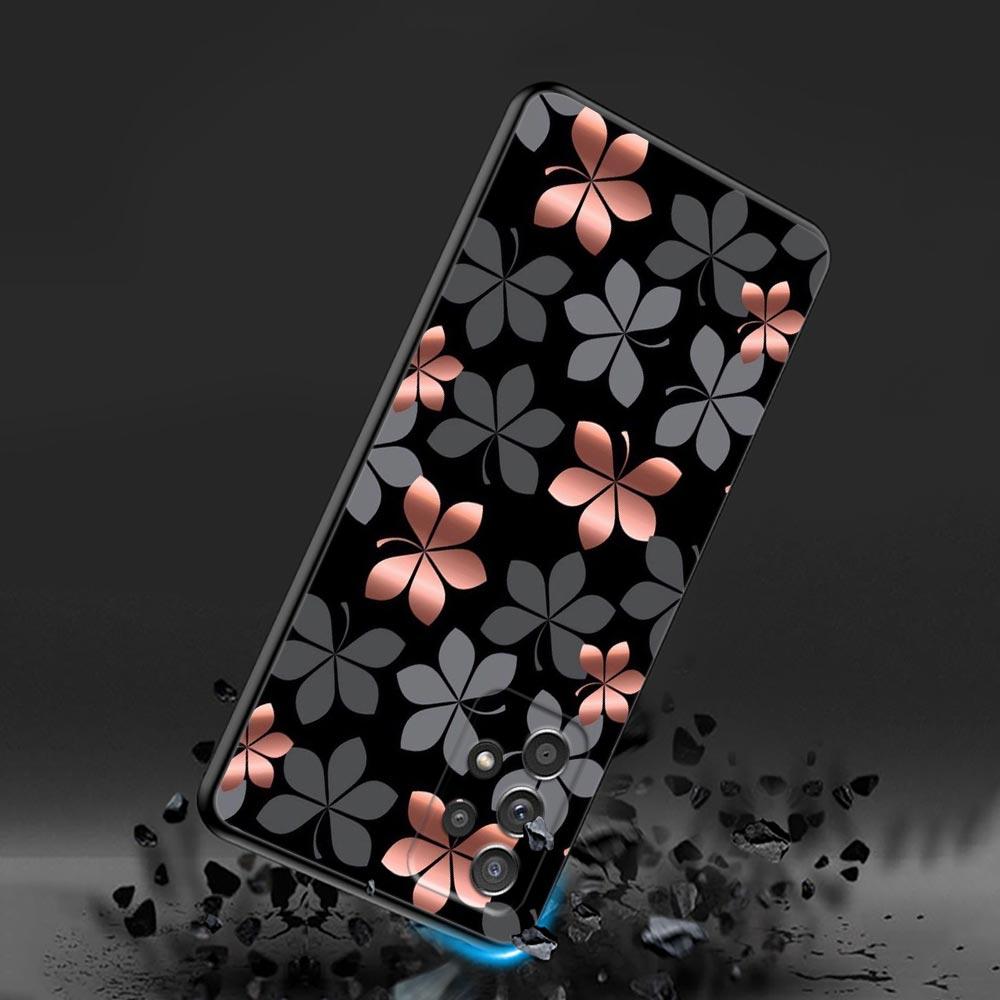 Pink Glitter Hearts Love Grass Leaf Phone Case For Samsung Galaxy A57 A56 A37 A55 A36 A26 A54 A52 A35 A34 A17 A16 A15 A07 Cover