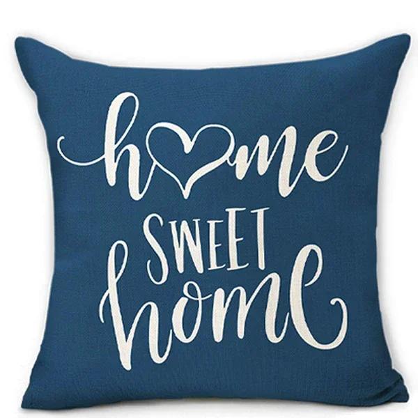 Blue and White Geometric Linen Pillowcase Sofa Cushion Cover Home Decoration Can Be Customized for You 40x40 45x45 50x50