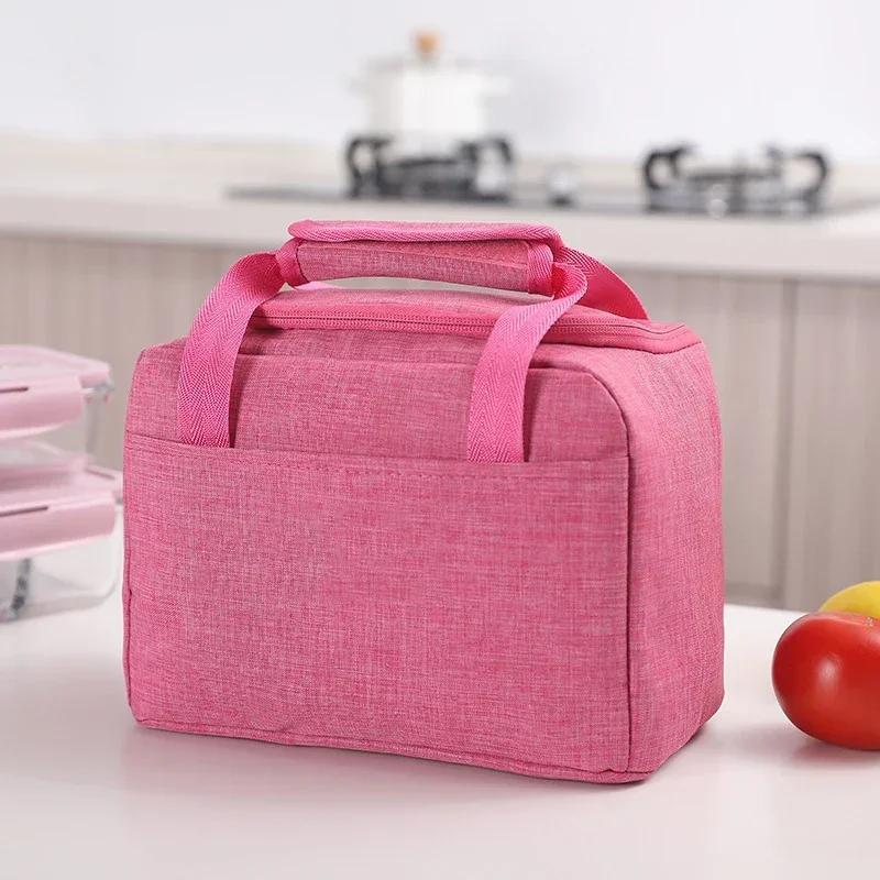 Portable Lunch Bag New Thermal Insulated Lunch Box Tote Cooler Handbag Bento Pouch Dinner Container School Food Storage Bags