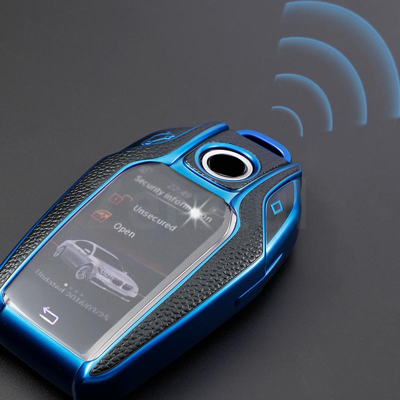 TPU Leather LED Display Key Case Shell for BMW 5 7 Series X5 G07 X7 G30 G12 G11 G32 G31 I8 I12 I15 G01 X3 X4 G02 G05 Accessories