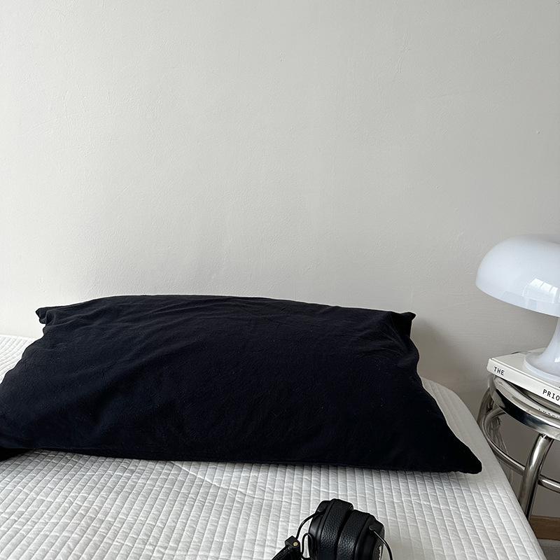 Solid Color Striped Pure Cotton Pillowcase (Single Piece)