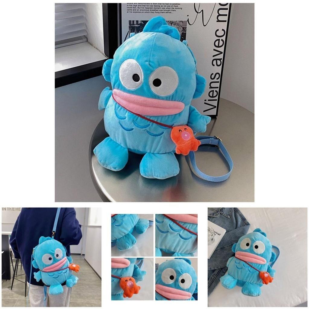 Sweet And Adorable Blue Cartoon Japanese Mermaid Monster Plush Doll Backpack