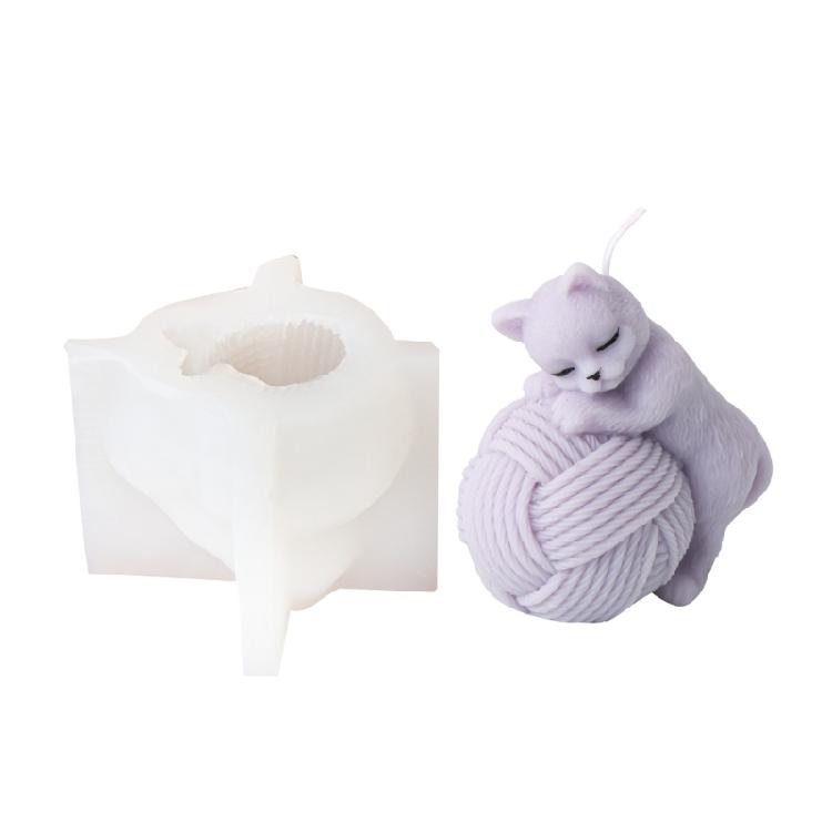 

Charm Cats Knitting Balling Candle Mould Sturdy Silicone Home Accessory Portable for Hobbyists and Women and Men Teens
