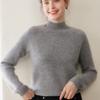 New Arrival: Women's Ribbed Cashmere Sweater - Twelve-Needle Design with Half-High Collar for Comfortable Autumn and Winter Wear