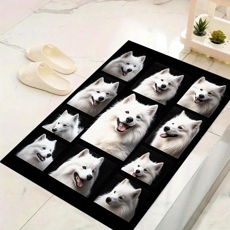 White Dogs Carpet Rug for Living Room Bedroom Home Sofa Decoration,Kids Play Non-slip Floor Mat