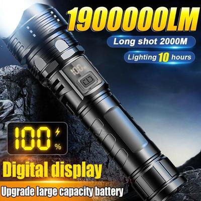 500W High Strong Power Led Flashlights with Display Rechargeable Powerful Flashlight Torch Lamp Outdoor Camping Lantern