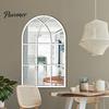 Adesivi Specchio da Parete Stile Boho Decorazione Finestra ad Arco, Specchio Finto Acrilico con Cornice in Legno, Adesivo da Incollare per Casa, Adesivo Autoadesivo per Vetro Finestra