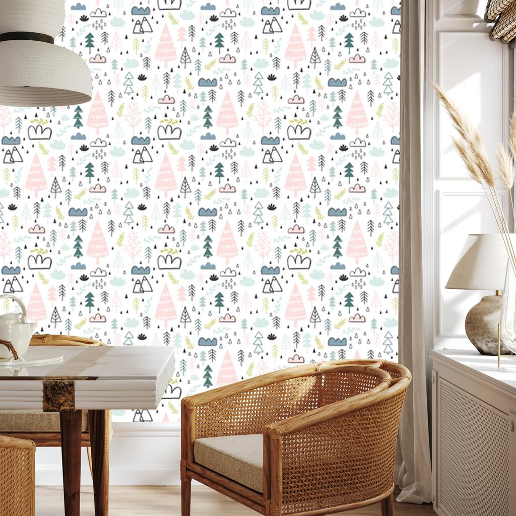 Forest Pattern Wallpaper for Living Room and Bedroom 50x1000