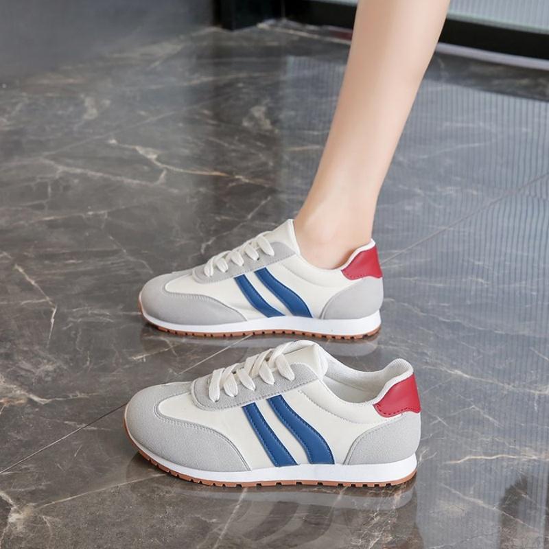 

Spring and Autumn Fashionable New Style Women s Lace-up Casual Shoes Color-blocked Round-toe Thick-soled Low-top Sneakers 36