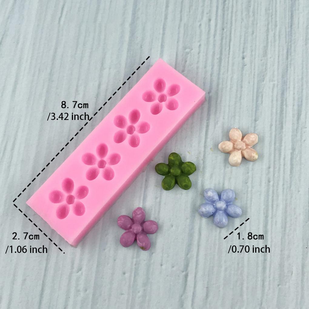 Silicone 4 Grid Flower Shape Cake Mold Romantic DIY Washable Replacement Home Kitchen Fondant Chocolate Baking Mould