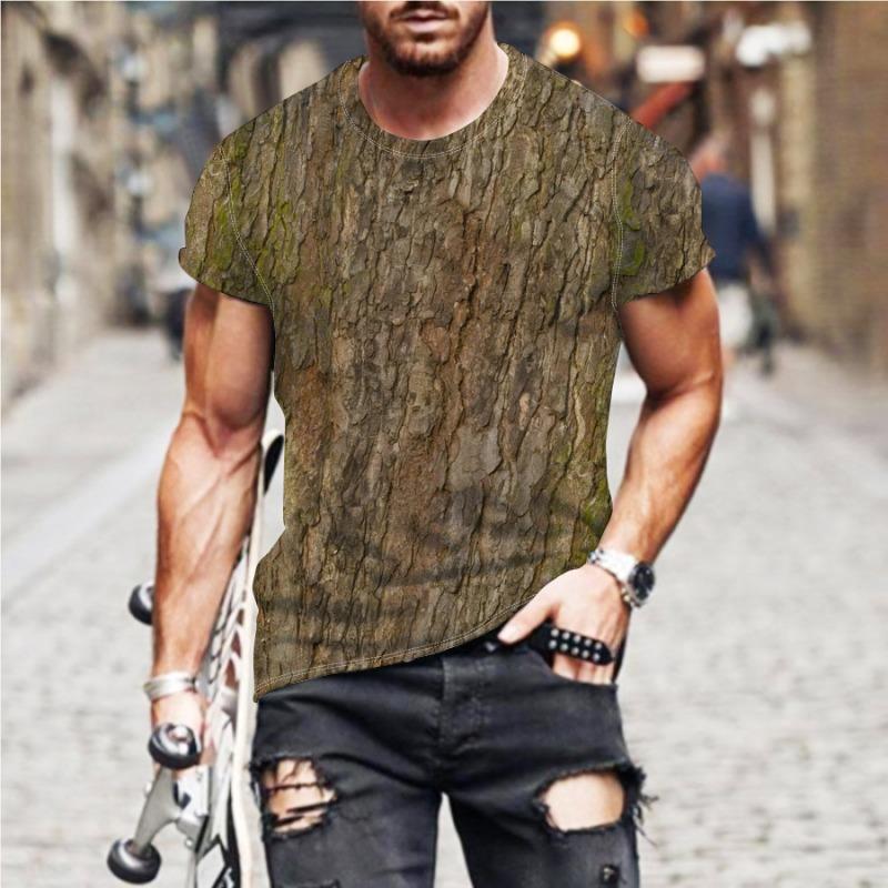 Summer Men's T-shirt 3D Letter Printed Round Neck Short Sleeved T-shirt