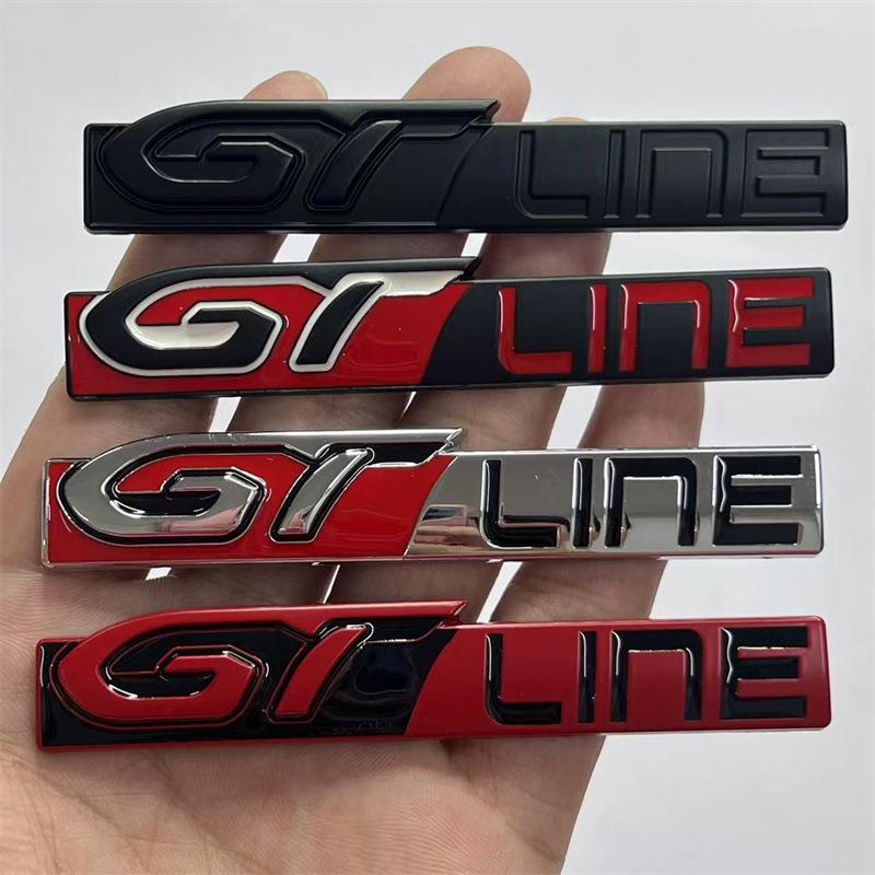 5X 3D Car Metal GT Line GTLINE Chrome Emblem Car Badge Sticker Body Fender Adhesive Emblem